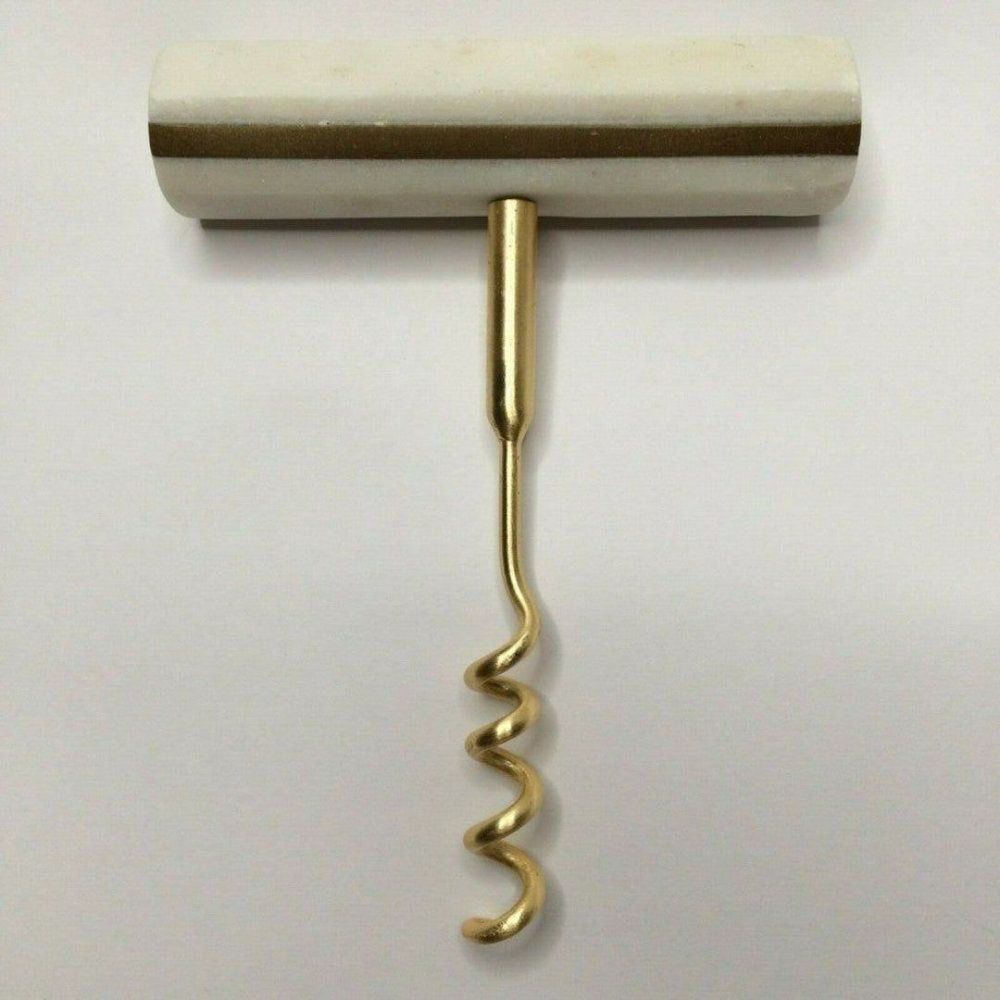 NEW West Elm Marble Corkscrew Wine Bottle Opener